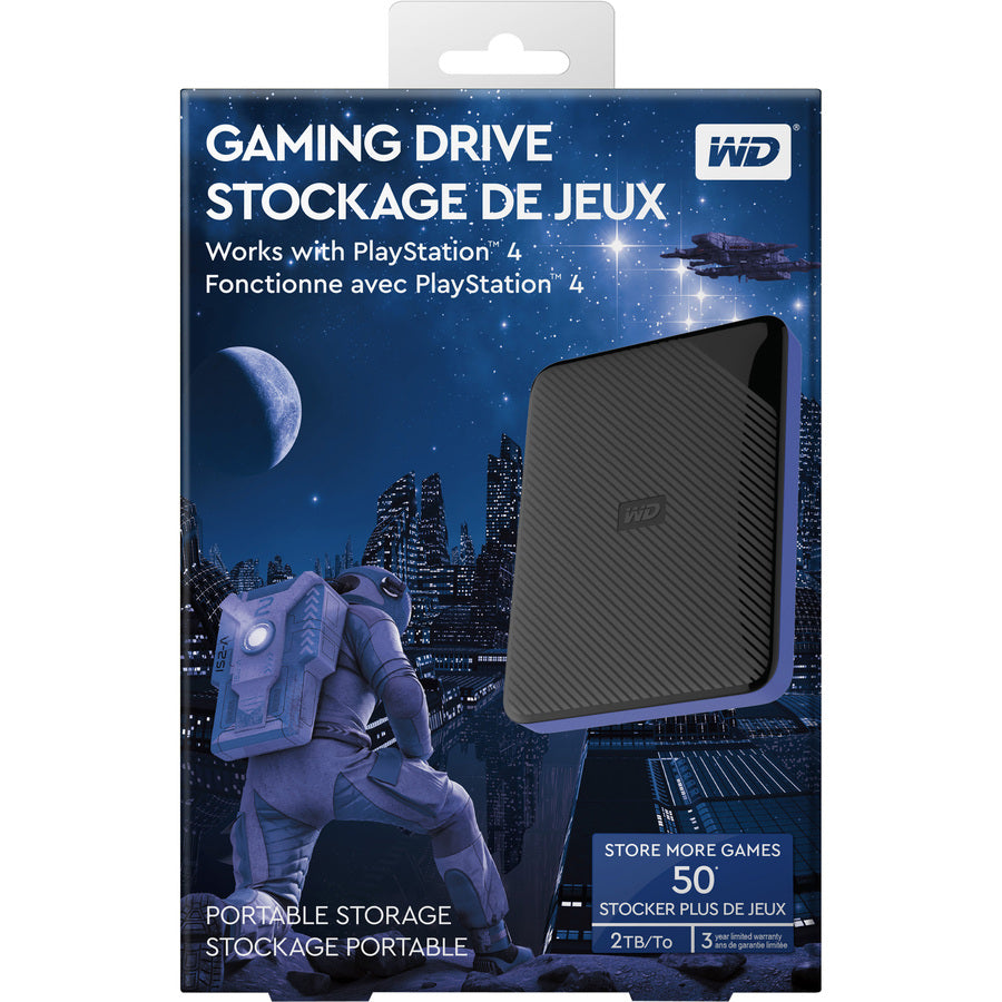Disque dur externe portable WD WDBDFF0020BBK-WESN 2 To - 2,5" - Noir, Bleu WDBDFF0020BBK-WESN