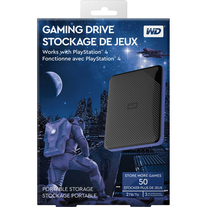 Disque dur externe portable WD WDBDFF0020BBK-WESN 2 To - 2,5" - Noir, Bleu WDBDFF0020BBK-WESN