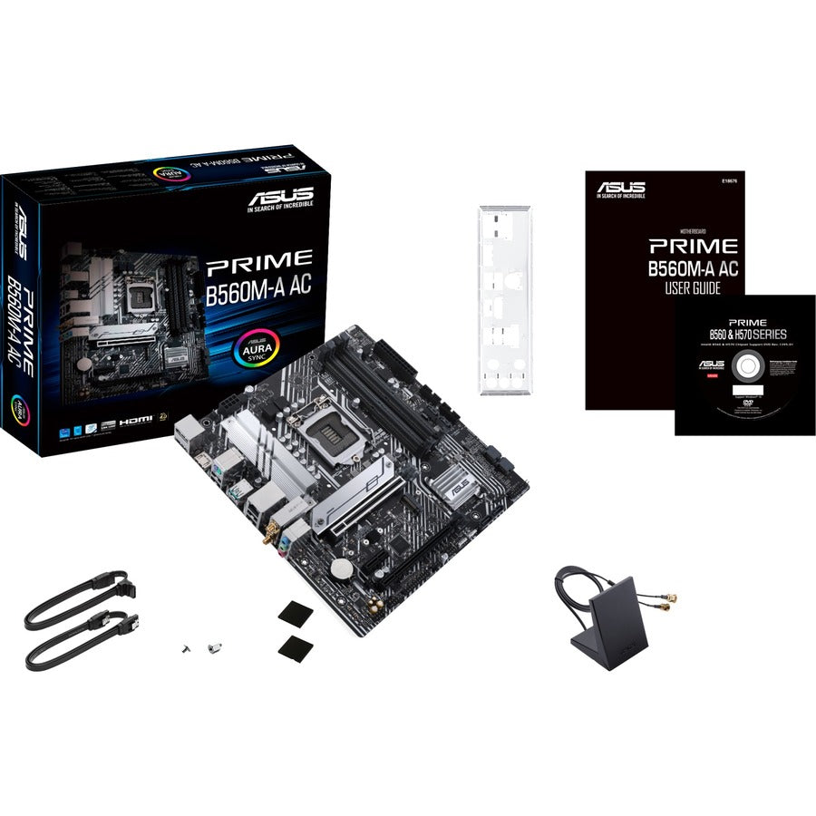 Carte mère de bureau Asus Prime B560M-A AC - Chipset Intel B560 - Socket LGA-1200 - Mémoire Intel Optane compatible - Micro ATX PRIME B560M-A AC