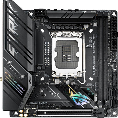 Carte mère de bureau gaming Asus ROG Strix B660-I GAMING WIFI - Chipset Intel B660 - Socket LGA-1700 - Mémoire Intel Optane compatible - Mini ITX ROGSTRIXB660-IGAMINGWIFI