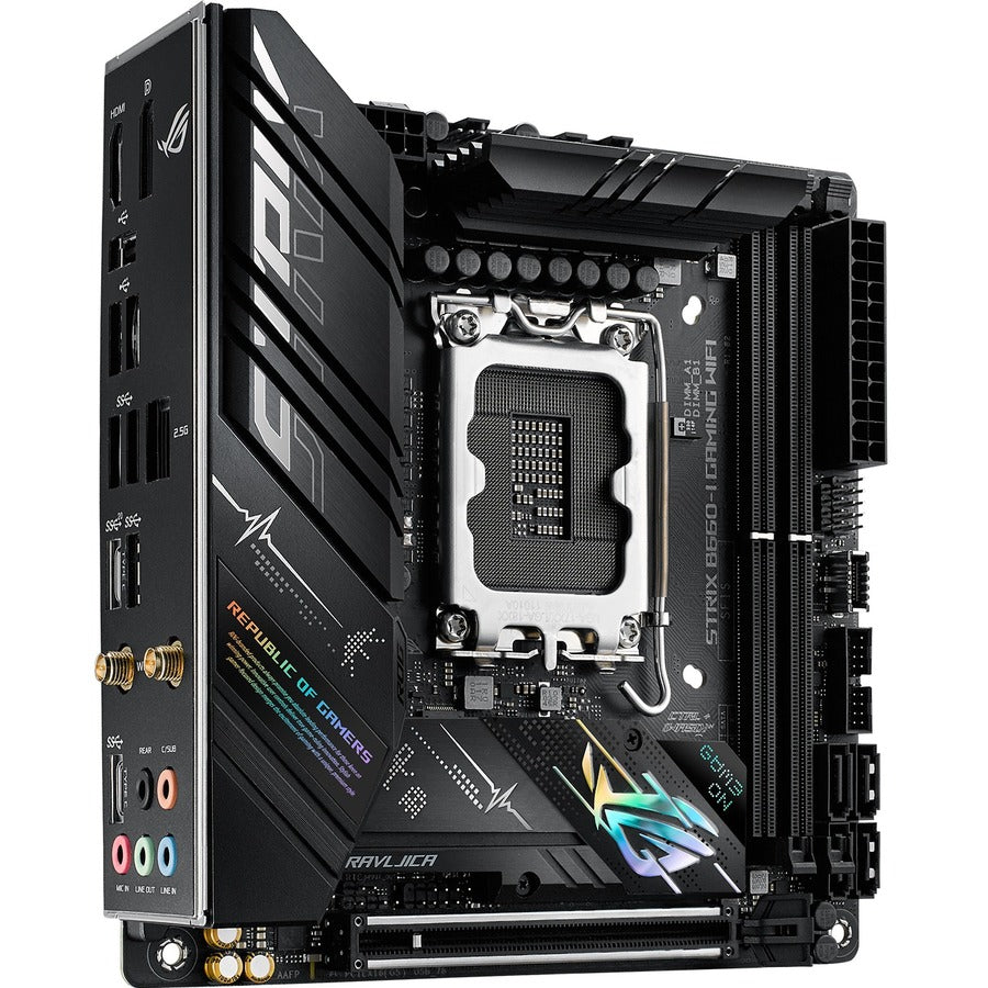 Carte mère de bureau gaming Asus ROG Strix B660-I GAMING WIFI - Chipset Intel B660 - Socket LGA-1700 - Mémoire Intel Optane compatible - Mini ITX ROGSTRIXB660-IGAMINGWIFI