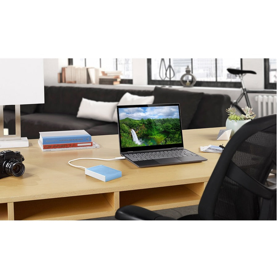 Seagate One Touch STKC5000402 5 TB Portable Hard Drive - 2.5" External - Light Blue STKC5000402