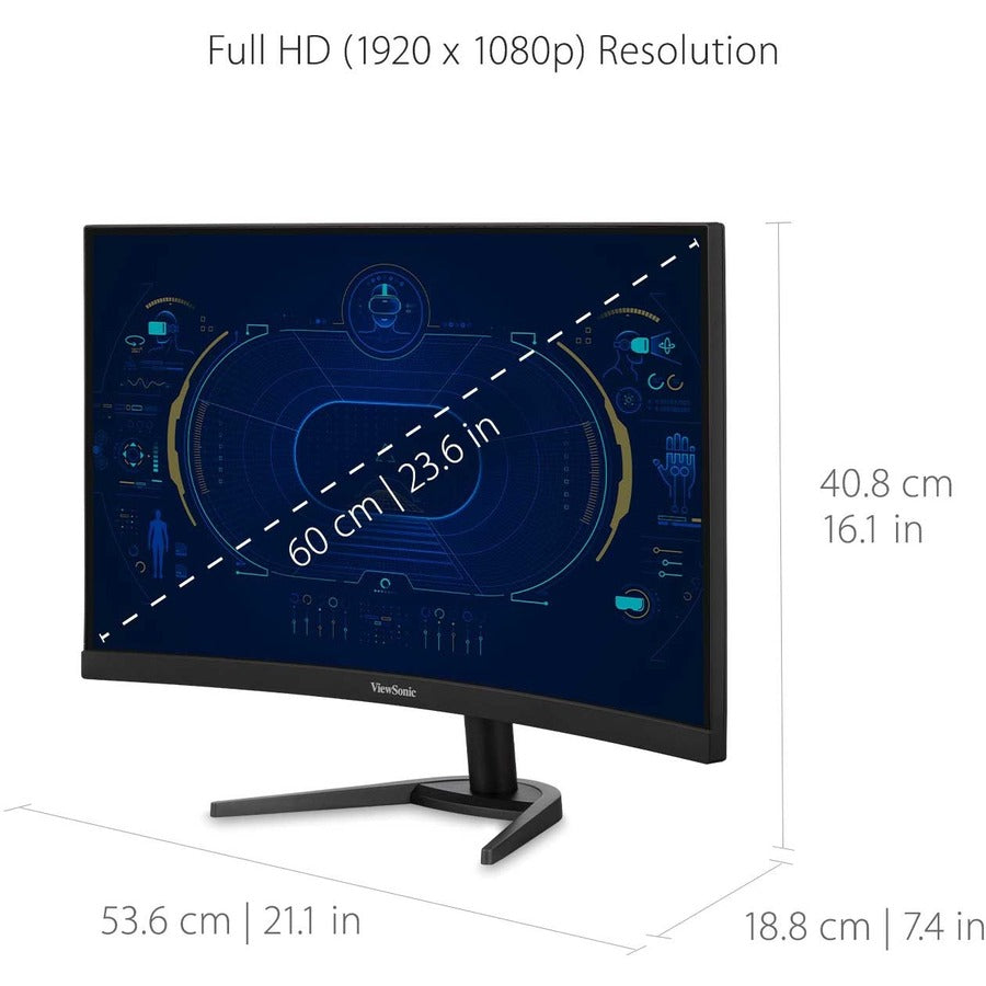 Écran Viewsonic 24", panneau MVA, résolution 1920 x 1080 VX2468-PC-MHD