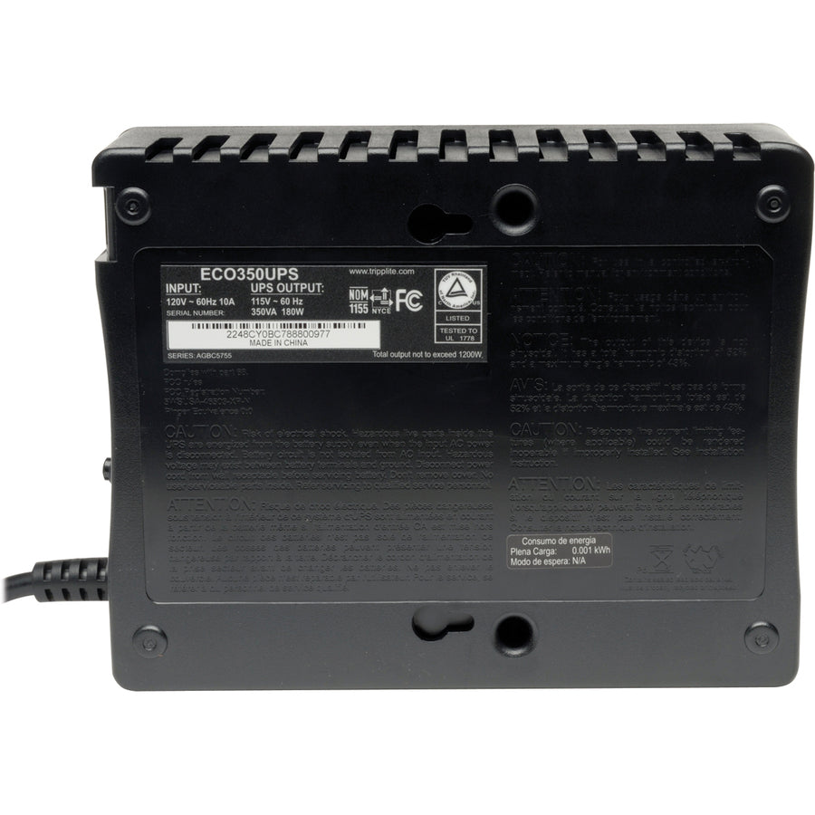 Système d'alimentation sans coupure tripp lite ultra-haute efficacité série ECO ECO350UPS