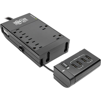 Multiprise avec parasurtenseur Tripp Lite 6 prises avec 4 ports de chargement/synchronisation USB - 6 x NEMA 5-15R, 4 x USB - 1800 VA - 1080 J - Entrée 120 V CA TLP66USBR