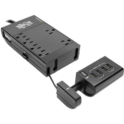 Multiprise avec parasurtenseur Tripp Lite 6 prises avec 4 ports de chargement/synchronisation USB - 6 x NEMA 5-15R, 4 x USB - 1800 VA - 1080 J - Entrée 120 V CA TLP66USBR