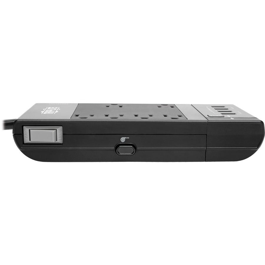Multiprise avec parasurtenseur Tripp Lite 6 prises avec 4 ports de chargement/synchronisation USB - 6 x NEMA 5-15R, 4 x USB - 1800 VA - 1080 J - Entrée 120 V CA TLP66USBR