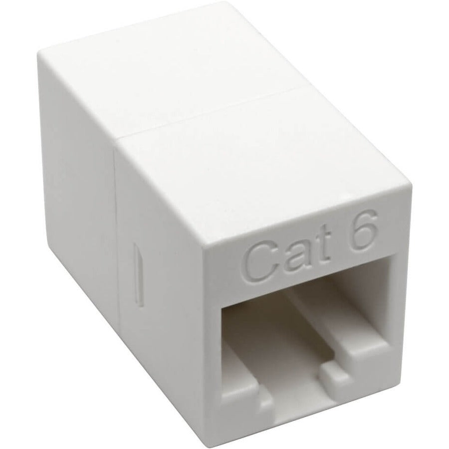 Coupleur modulaire compact en ligne Cat6 droit Tripp Lite (RJ45 F/F), blanc, TAA N234-001-WH