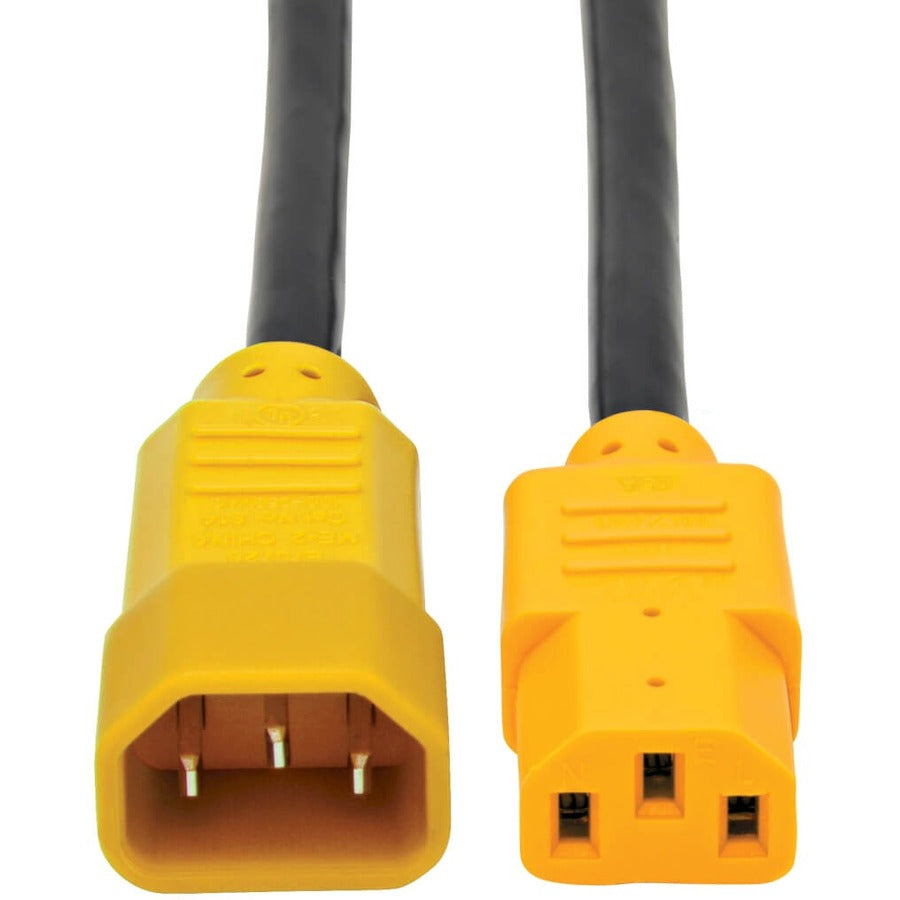 Câble d'extension de cordon d'alimentation Tripp Lite 6 pieds C14 à C13 robuste jaune 15 A 14 AWG 6' P005-006-YW