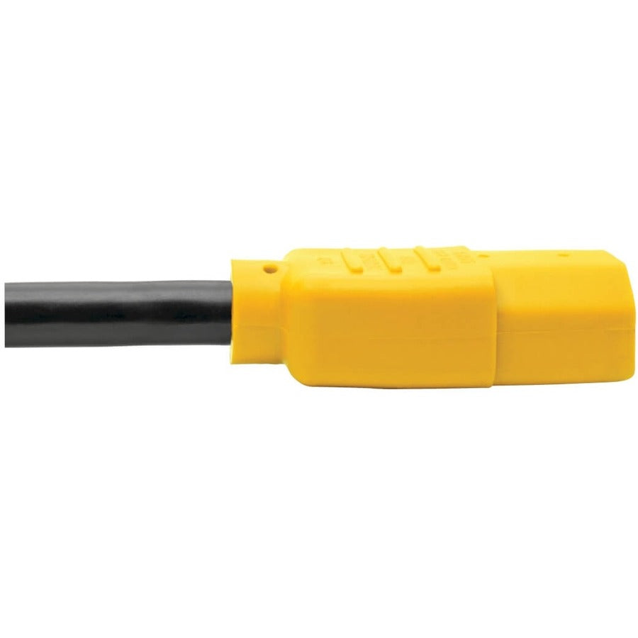 Câble d'extension de cordon d'alimentation Tripp Lite 6 pieds C14 à C13 robuste jaune 15 A 14 AWG 6' P005-006-YW