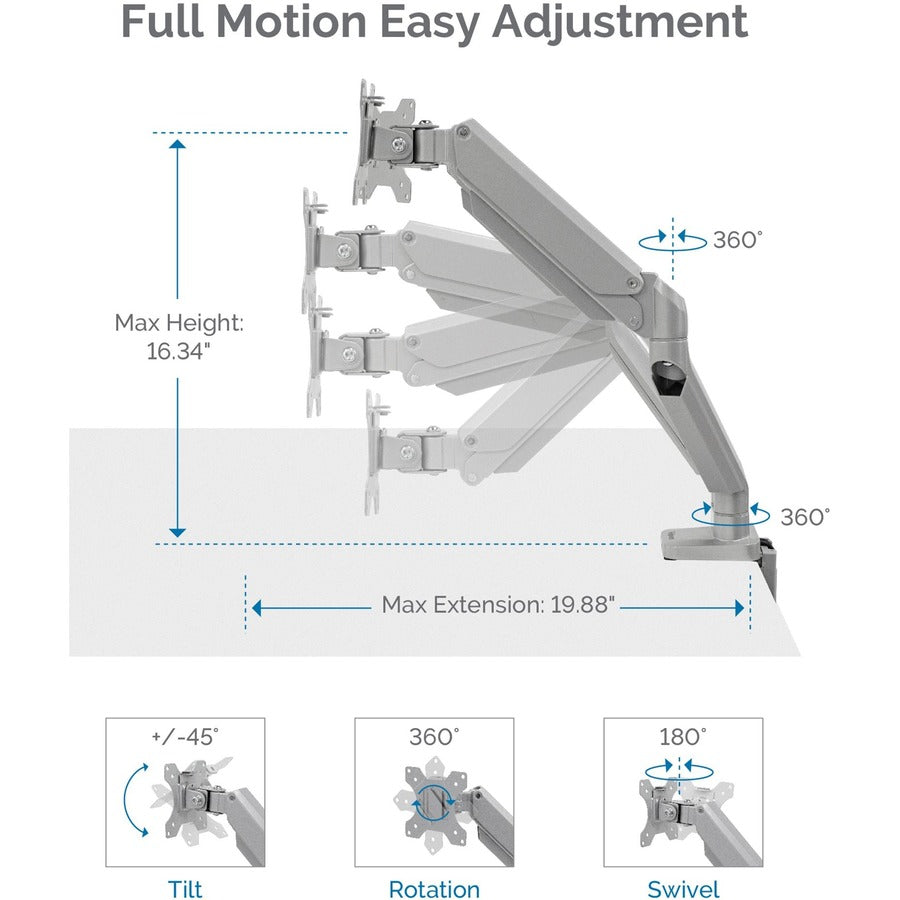 Fellowes Platinum Mounting Arm for Monitor - Silver 8056401
