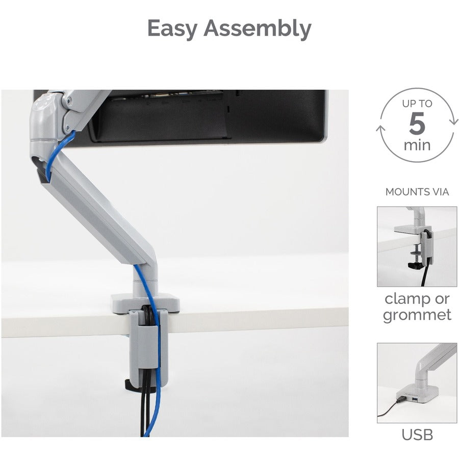 Fellowes Platinum Mounting Arm for Monitor - Silver 8056401