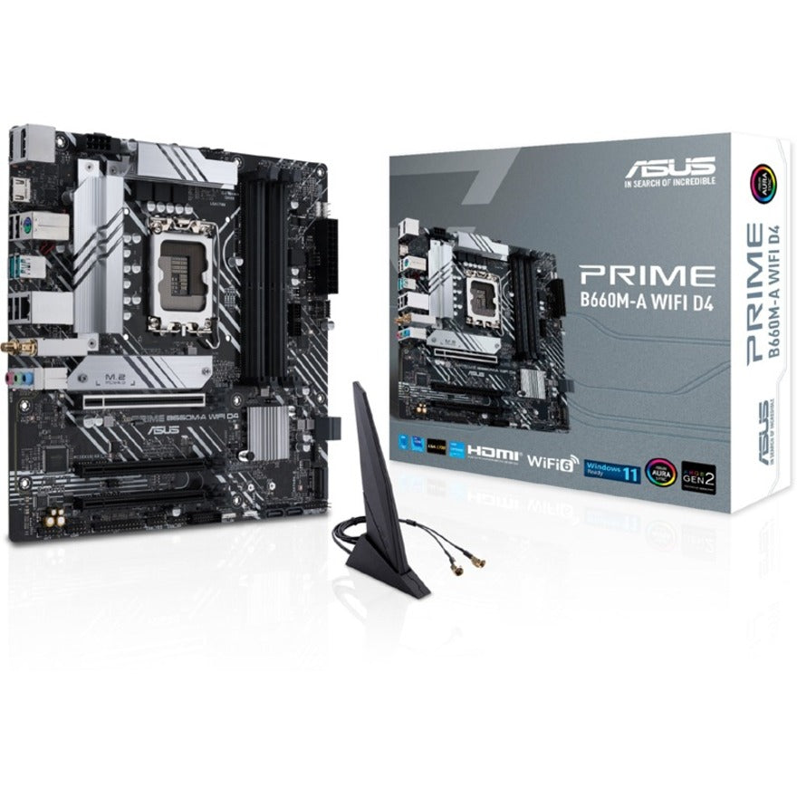 Carte mère de bureau Asus Prime B660M-A WIFI D4 - Chipset Intel B660 - Socket LGA-1700 - Mémoire Intel Optane compatible - Micro ATX PRIMEB660M-AWIFID4