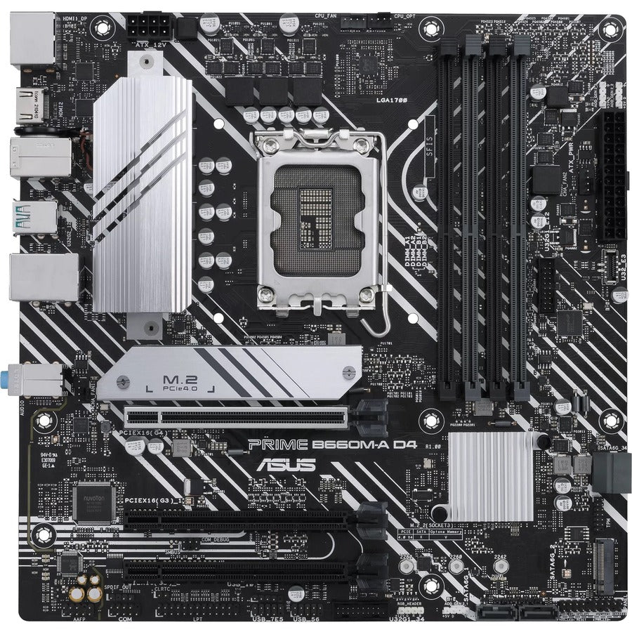 Carte mère de bureau Asus Prime B660M-A D4 - Chipset Intel B660 - Socket LGA-1700 - Mémoire Intel Optane compatible - Micro ATX PRIME B660M-A D4