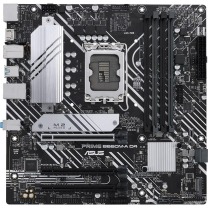 Carte mère de bureau Asus Prime B660M-A D4 - Chipset Intel B660 - Socket LGA-1700 - Mémoire Intel Optane compatible - Micro ATX PRIME B660M-A D4