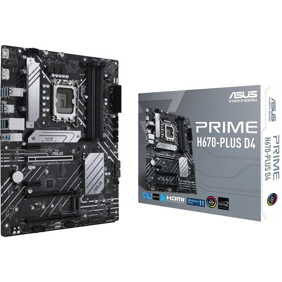 Carte mère de bureau Asus Prime H670-PLUS D4 - Chipset Intel H670 - Socket LGA-1700 - Mémoire Intel Optane compatible - ATX PRIME H670-PLUS D4