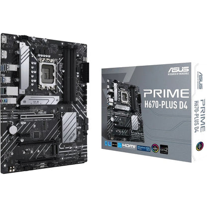 Carte mère de bureau Asus Prime H670-PLUS D4 - Chipset Intel H670 - Socket LGA-1700 - Mémoire Intel Optane compatible - ATX PRIME H670-PLUS D4
