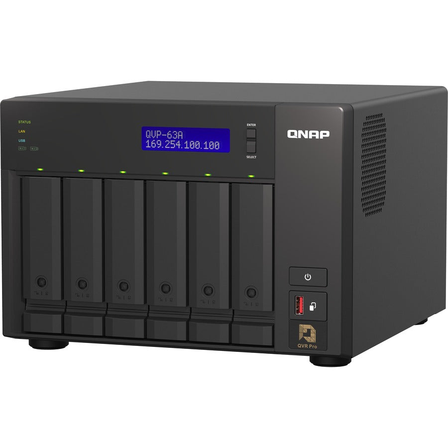 NVR hautes performances à 6 baies de QNAP pour PME, SOHO et particuliers QVP-63A-US