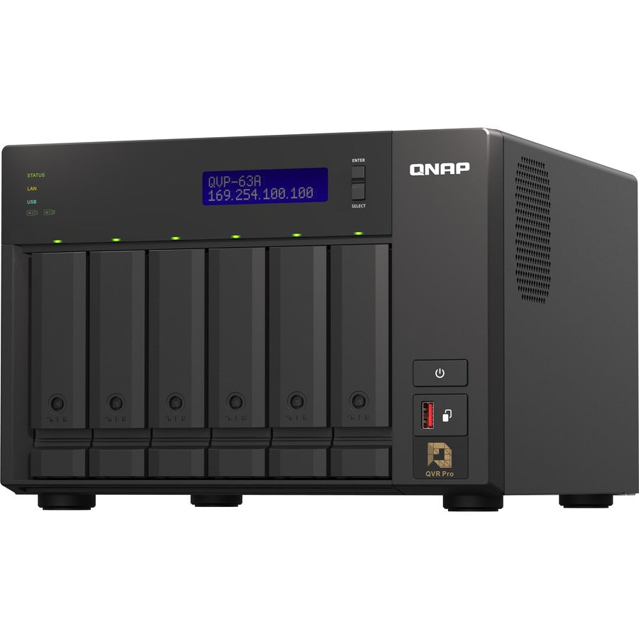NVR hautes performances à 6 baies de QNAP pour PME, SOHO et particuliers QVP-63A-US