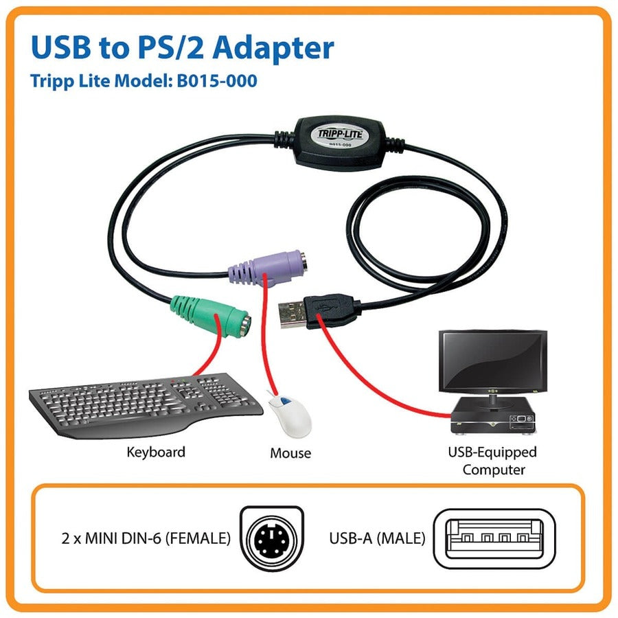 Adaptateur USB vers PS/2 Tripp Lite B015-000