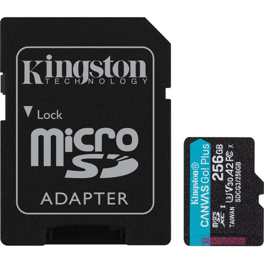 Carte microSDXC Kingston Canvas Go! Plus 256 Go Classe 10/UHS-I (U3) V30 SDCG3/256GBCR