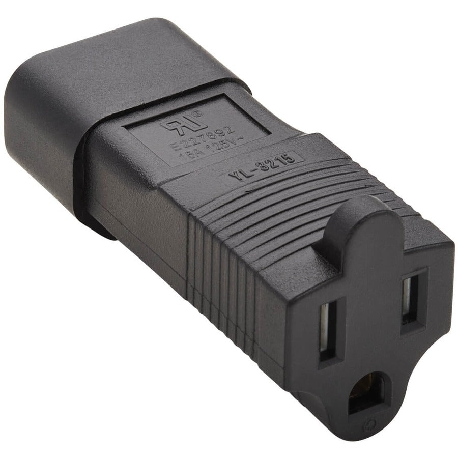 Adaptateur de cordon d'alimentation Tripp Lite NEMA 5-15R vers C14 - 10 A, 125 V, noir P002-000