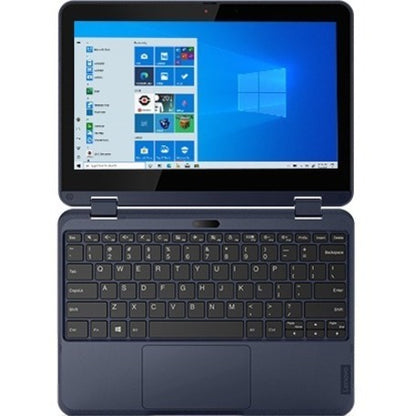 Ordinateur portable convertible 2 en 1 Lenovo 300w Gen 3 82J1000JUS 11,6" avec écran tactile - HD - 1366 x 768 - AMD 3015e Dual-core (2 cœurs) 1,20 GHz - 4 Go de RAM totale - SSD 128 Go - Bleu abysse 82J1000JUS