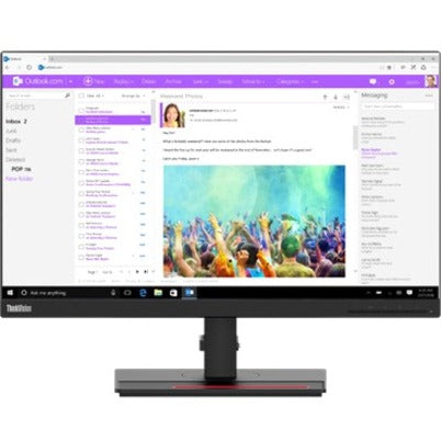 Moniteur LCD Lenovo ThinkVision T24i-20 23,8" Full HD WLED - 16:9 - Noir corbeau 61F7MAT1US
