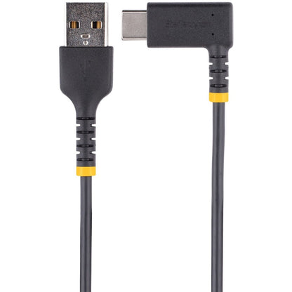 StarTech.com Câble de charge USB A vers C à angle droit de 30 cm (12 po), câble USB-C à charge rapide très résistant, fibre aramide durable et robuste, 3 A R2ACR-30C-USB-CABLE