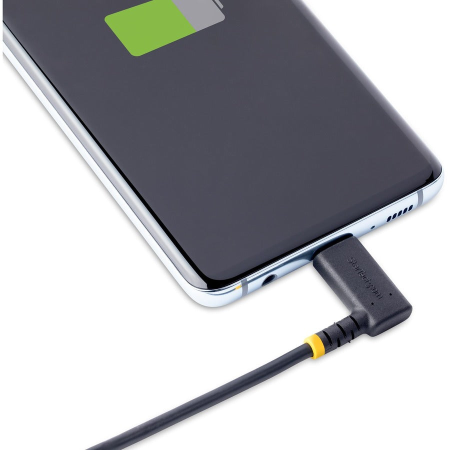 StarTech.com Câble de charge USB A vers C à angle droit de 30 cm (12 po), câble USB-C à charge rapide très résistant, fibre aramide durable et robuste, 3 A R2ACR-30C-USB-CABLE
