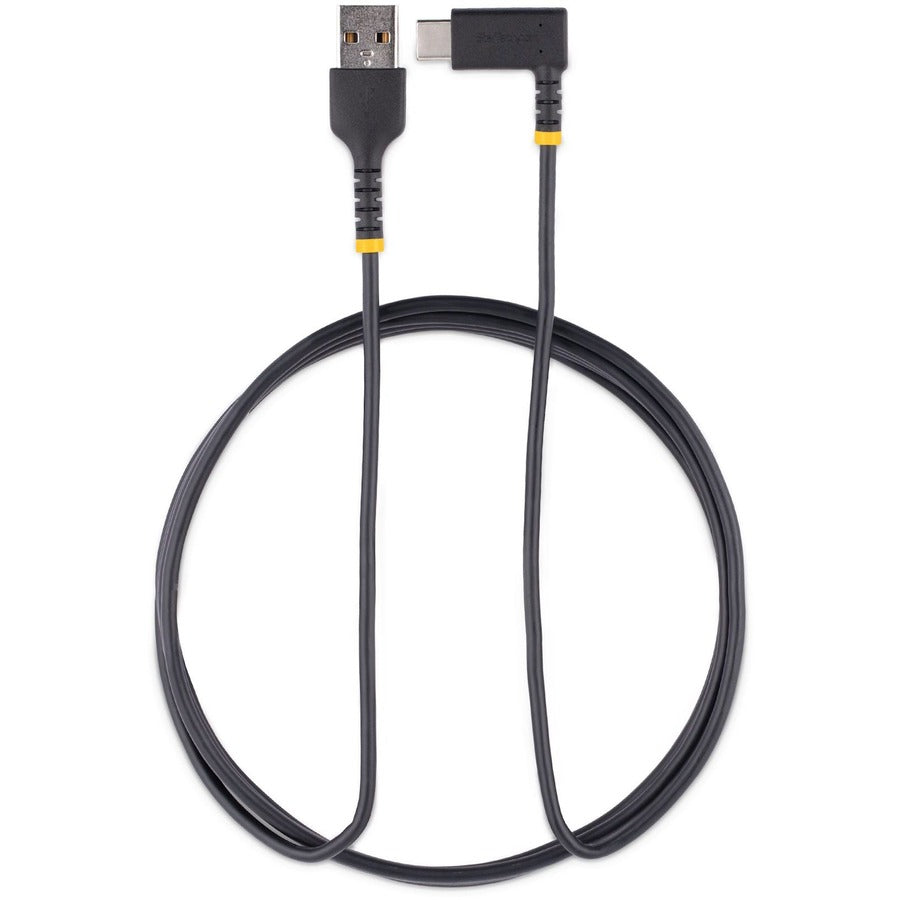 StarTech.com Câble de charge USB A vers C à angle droit 6tf (2 m), câble USB-C à charge rapide robuste, fibre aramide durable et robuste, 3 A R2ACR-2M-USB-CABLE