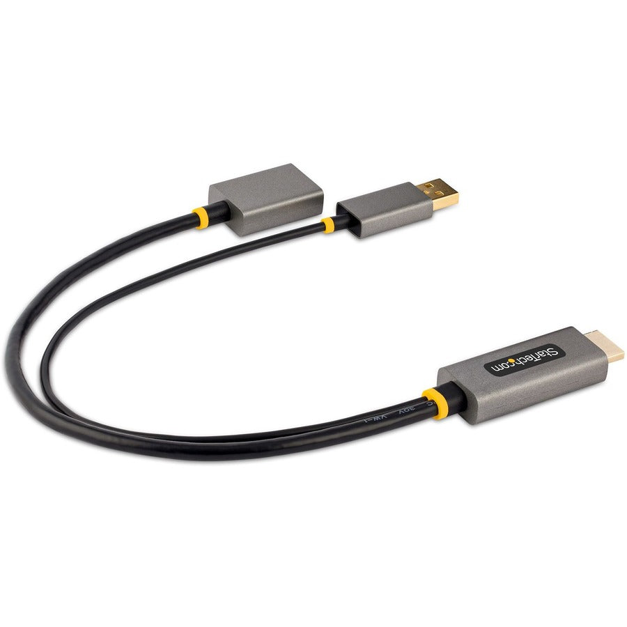 Adaptateur HDMI vers DisplayPort StarTech.com de 30 cm, source HDMI 4K 60 Hz HDR vers moniteur DP, alimentation par bus USB, HDMI 2.0 vers DisplayPort 1.2 128-HDMI-DISPLAYPORT