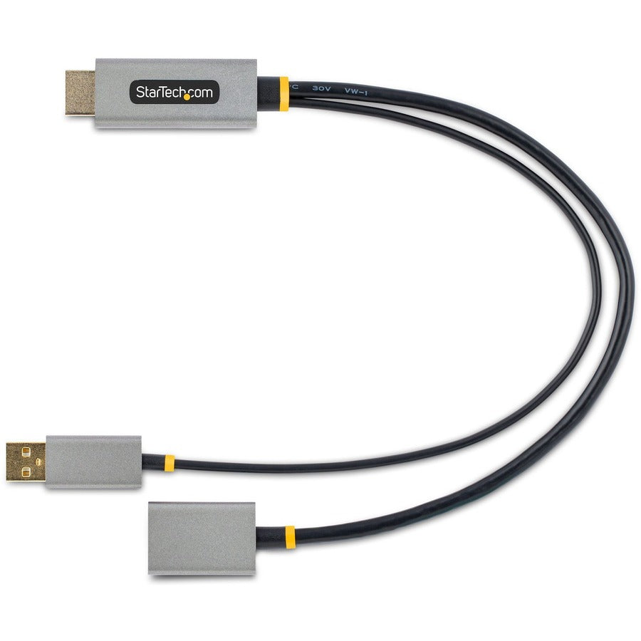 Adaptateur HDMI vers DisplayPort StarTech.com de 30 cm, source HDMI 4K 60 Hz HDR vers moniteur DP, alimentation par bus USB, HDMI 2.0 vers DisplayPort 1.2 128-HDMI-DISPLAYPORT