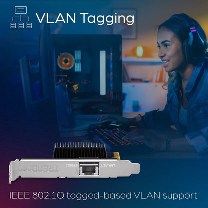 Adaptateur réseau PCIe 10 Gigabit TRENDnet, convertit un emplacement PCIe en un port Ethernet 10G, prend en charge le VLAN 802.1Q, comprend des supports standard et discrets, PCIe 2.0, PCIe 3.0, argent, TEG-10GECTX TEG-10GECTX