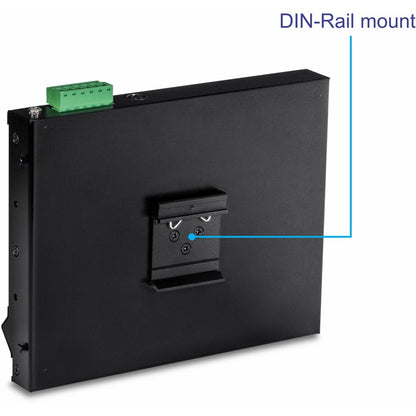 Commutateur d'accès frontal mural industriel Gigabit Poe+ à 8 ports TRENDnet ; 8 ports Gigabit Poe+ ; montage sur rail DIN ; entrée d'alimentation CC 48 ?57 V ; IP30 ; budget Poe 200 W ; protection à vie ; TI-PG80F TI-PG80F