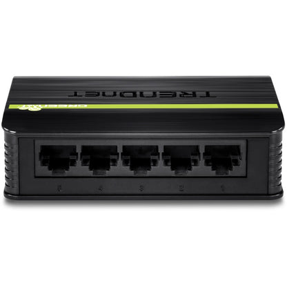 TRENDnet 5-Port Unmanaged 10/100 Mbps GREENnet Ethernet Desktop Plastic Housing Switch; 5 x 10/100 Mbps Ports; 1Gbps Switching Capacity; TE100-S5 TE100-S5