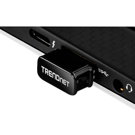 Adaptateur USB sans fil TRENDnet Micro AC1200, prise en charge double bande pour 2,4 GHz et 5 GHz, adaptateur WiFi AC1200 MU-MIMO, cryptage WPA2, configuration facile, prend en charge Windows et Mac, noir, TEW-808UBM TEW-808UBM