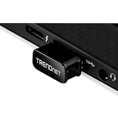 Adaptateur USB sans fil TRENDnet Micro AC1200, prise en charge double bande pour 2,4 GHz et 5 GHz, adaptateur WiFi AC1200 MU-MIMO, cryptage WPA2, configuration facile, prend en charge Windows et Mac, noir, TEW-808UBM TEW-808UBM