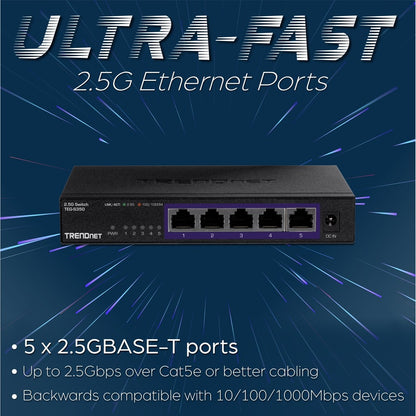 TRENDnet 5-Port Unmanaged 2.5G Switch TEG-S350