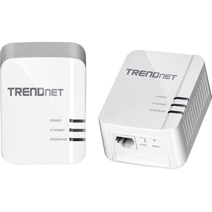 Kit adaptateur Powerline 1300 AV2 TRENDnet, comprend 2 adaptateurs Ethernet Powerline TPL-422E, IEEE 1905.1 et IEEE 1901, port Gigabit, portée jusqu'à 300 m (984 pi), installation simple, blanc, TPL-422E2K TPL-422E2K