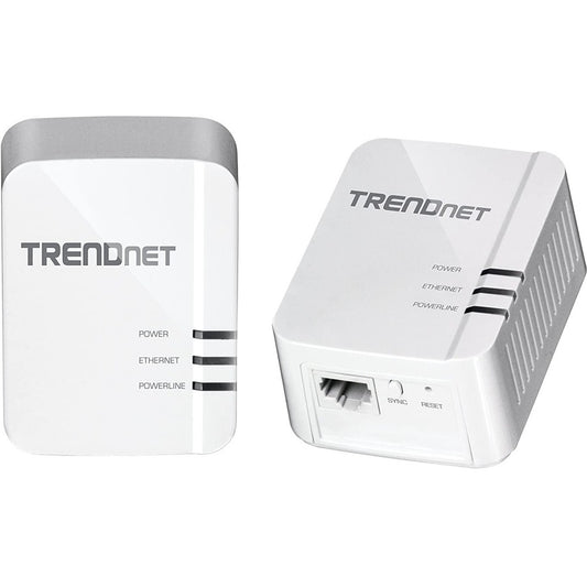 Kit adaptateur Powerline 1300 AV2 TRENDnet, comprend 2 adaptateurs Ethernet Powerline TPL-422E, IEEE 1905.1 et IEEE 1901, port Gigabit, portée jusqu'à 300 m (984 pi), installation simple, blanc, TPL-422E2K TPL-422E2K