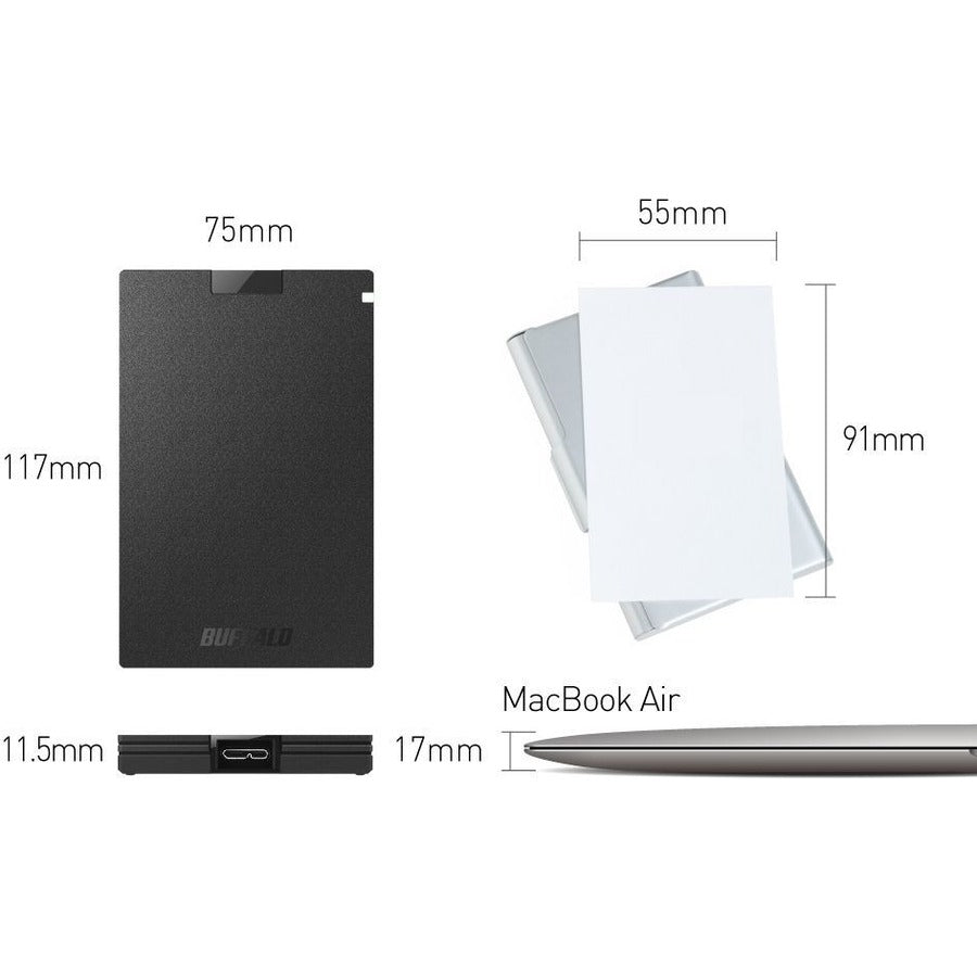 Disque SSD portable robuste Buffalo 1 To - Externe - Conforme TAA SSD-PG1.0U3B