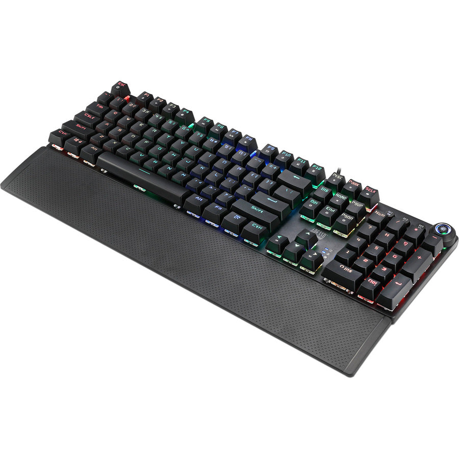 Clavier de jeu mécanique programmable Adesso RGB avec repose-poignet magnétique amovible AKB-650EB