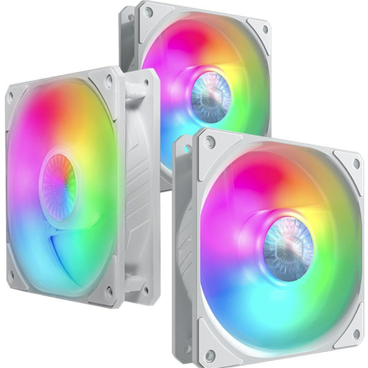 Cooler Master SickleFlow 120 ARGB Édition Blanche 3 EN 1 - Pack de 3 MFX-B2DW-183PA-R1