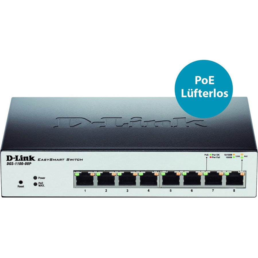 Commutateur Gigabit PoE 8 ports EasySmart de D-Link DGS-1100-08P