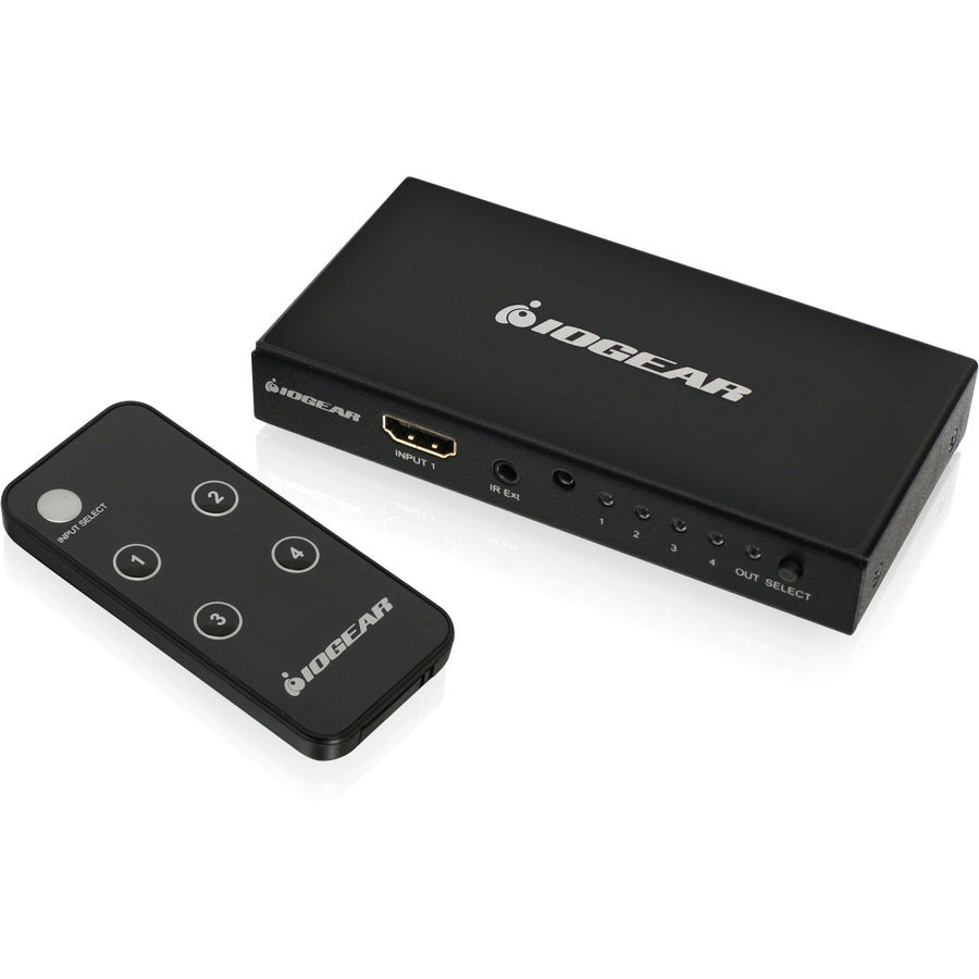Commutateur HDMI 4K 4 ports IOGEAR avec télécommande GHDSW4K4