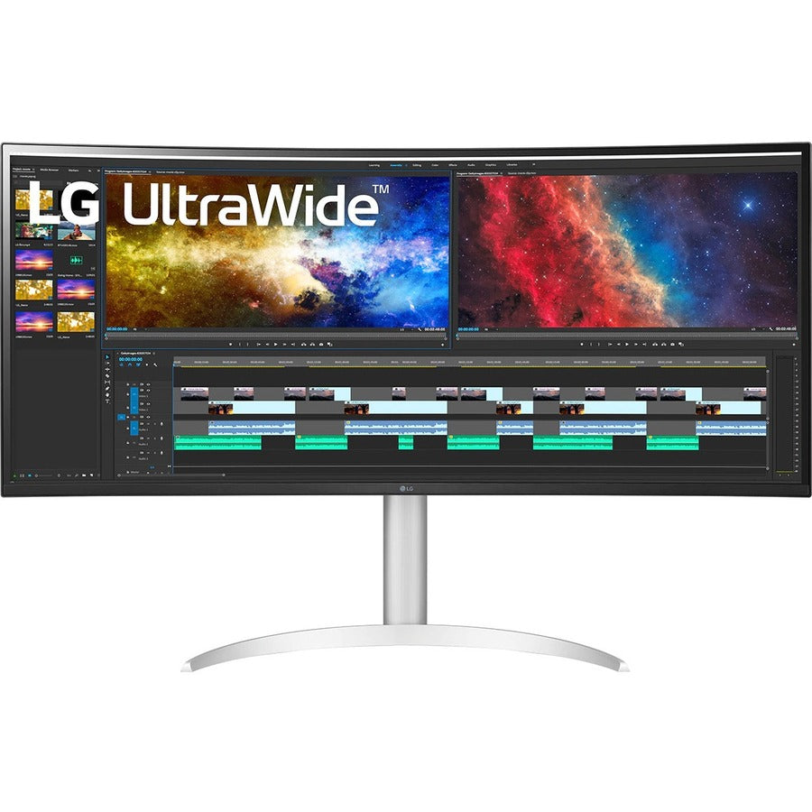 Moniteur LCD incurvé LG Ultrawide 38WP85C-W 37,5" UW-QHD+ - 21:9 - Argent, Blanc 38WP85C-W