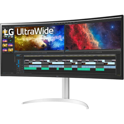 Moniteur LCD incurvé LG Ultrawide 38WP85C-W 37,5" UW-QHD+ - 21:9 - Argent, Blanc 38WP85C-W