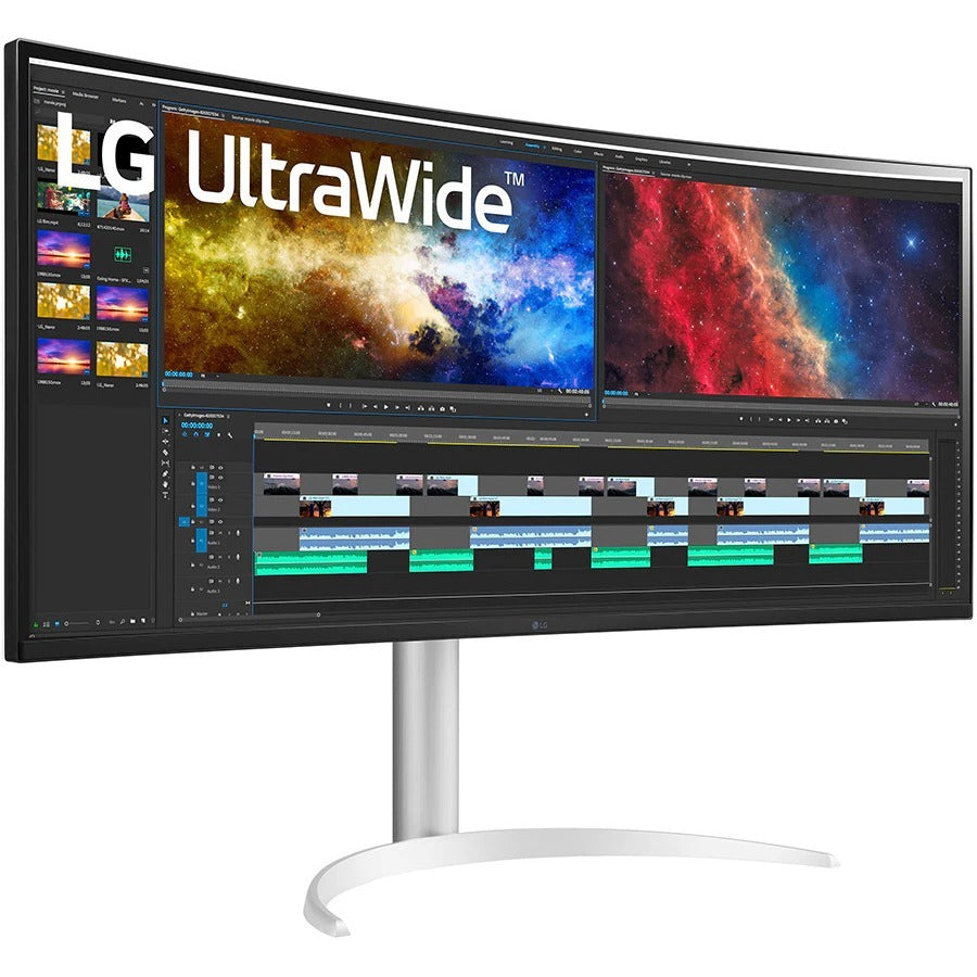 Moniteur LCD incurvé LG Ultrawide 38WP85C-W 37,5" UW-QHD+ - 21:9 - Argent, Blanc 38WP85C-W