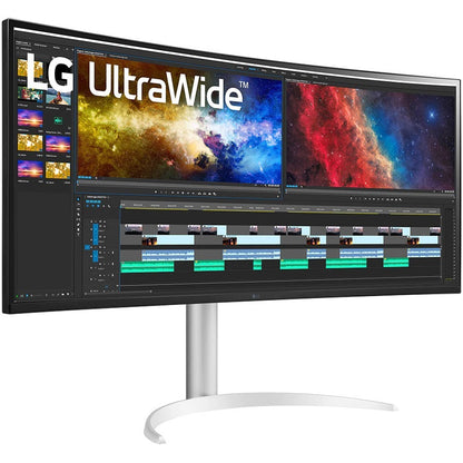 Moniteur LCD incurvé LG Ultrawide 38WP85C-W 37,5" UW-QHD+ - 21:9 - Argent, Blanc 38WP85C-W